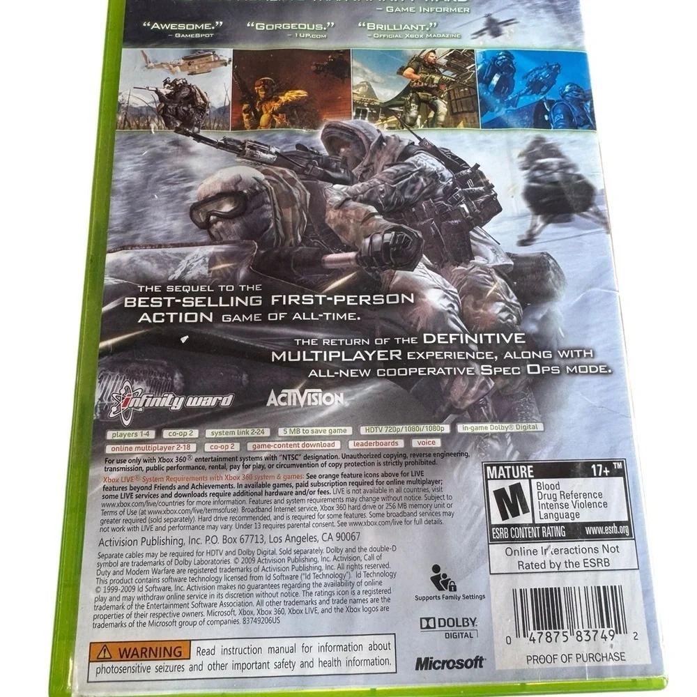 Call of Duty: Modern Warfare 2 for Xbox 360 - Green Case by Infinity Ward